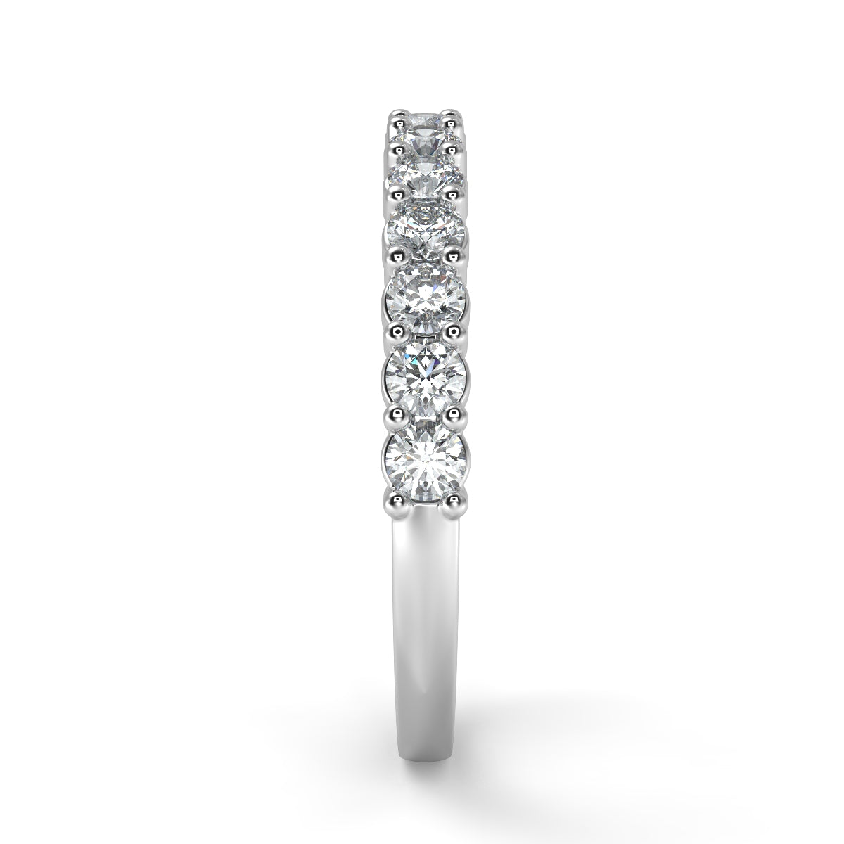 Emma ハーフエタニティリング 0.5ct /1.0 ct/2.0 ct ダイヤモンド/ラボグロウンダイヤモンド 縦真横からの画像