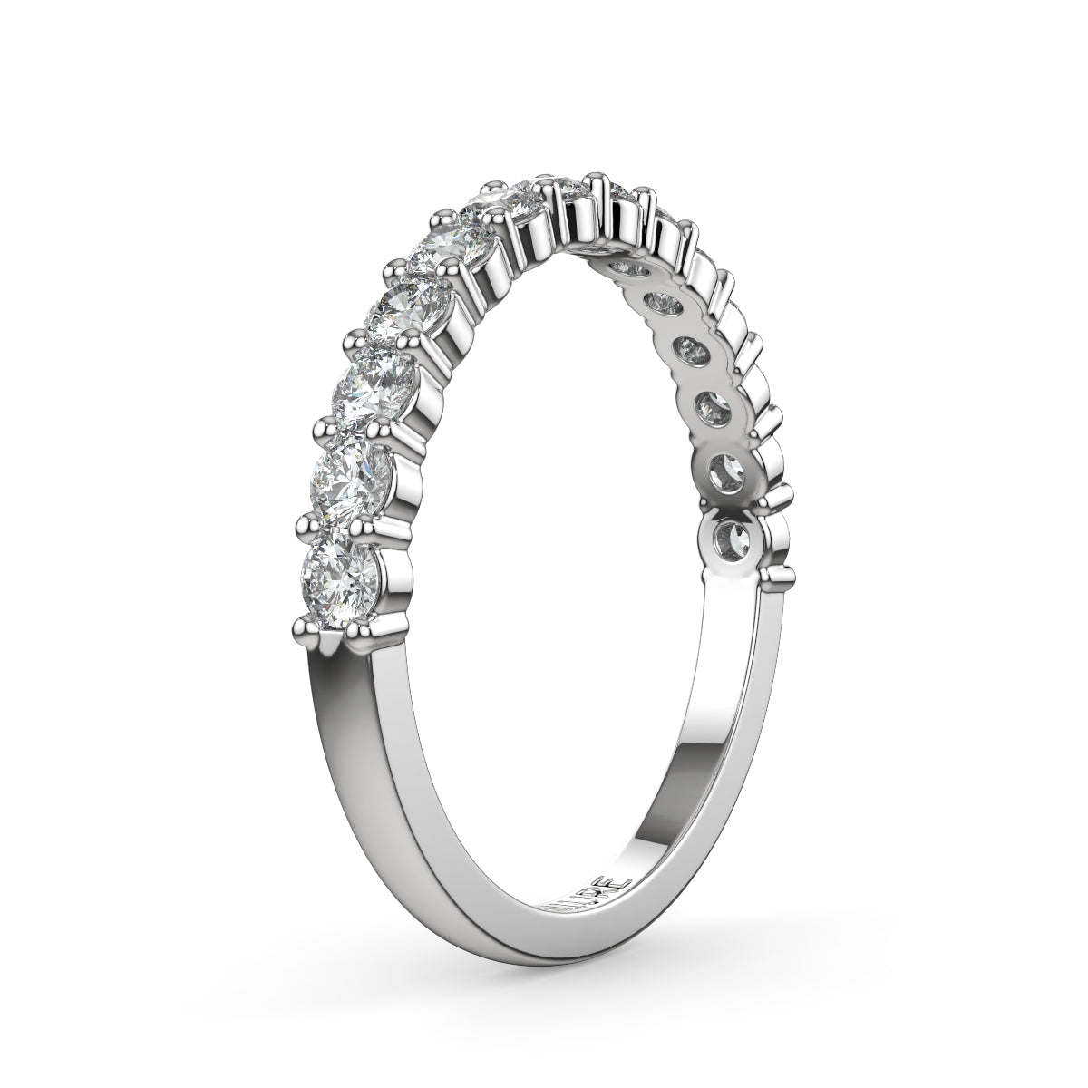 Emma ハーフエタニティリング 0.5ct /1.0 ct/2.0 ct ダイヤモンド/ラボグロウンダイヤモンド 縦斜めからの画像