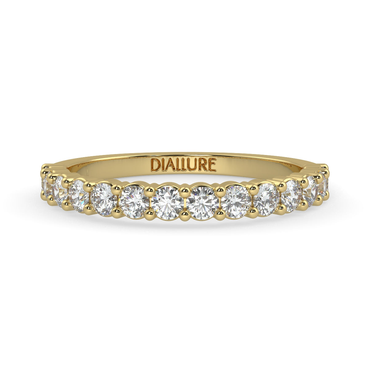Emma ハーフエタニティリング 0.5ct /1.0 ct/2.0 ct ダイヤモンド/ラボグロウンダイヤモンド イエローゴールド