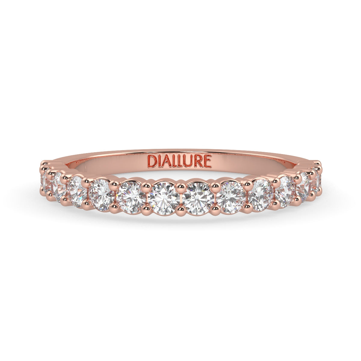 Emma ハーフエタニティリング 0.5ct /1.0 ct/2.0 ct ダイヤモンド/ラボグロウンダイヤモンド ピンクゴールド