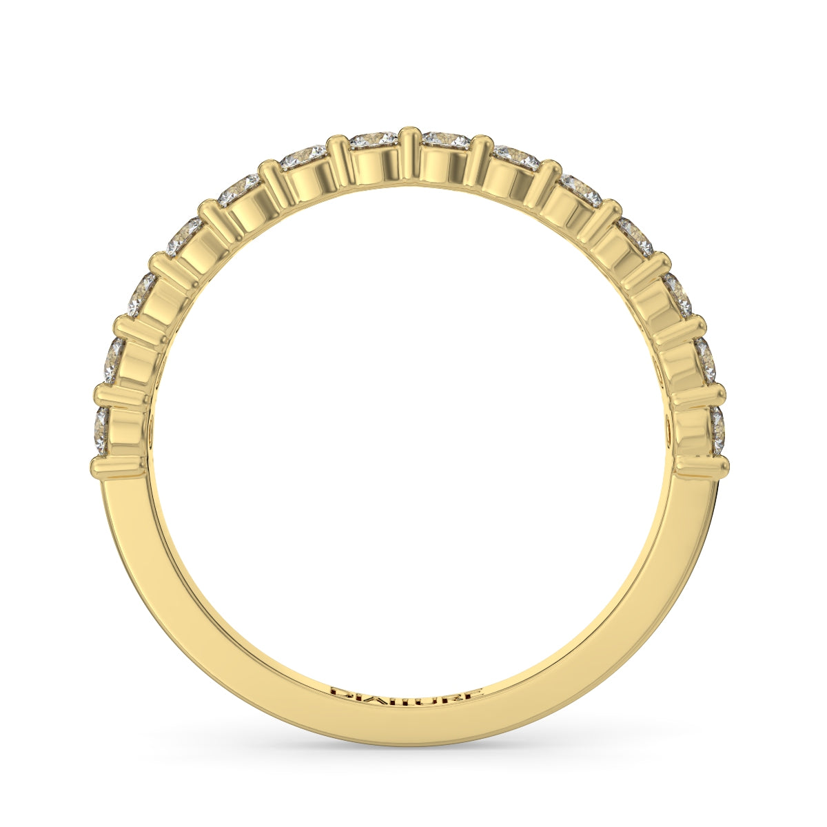 Emma ハーフエタニティリング 0.5ct /1.0 ct/2.0 ct ダイヤモンド/ラボグロウンダイヤモンド イエローゴールド 縦画像