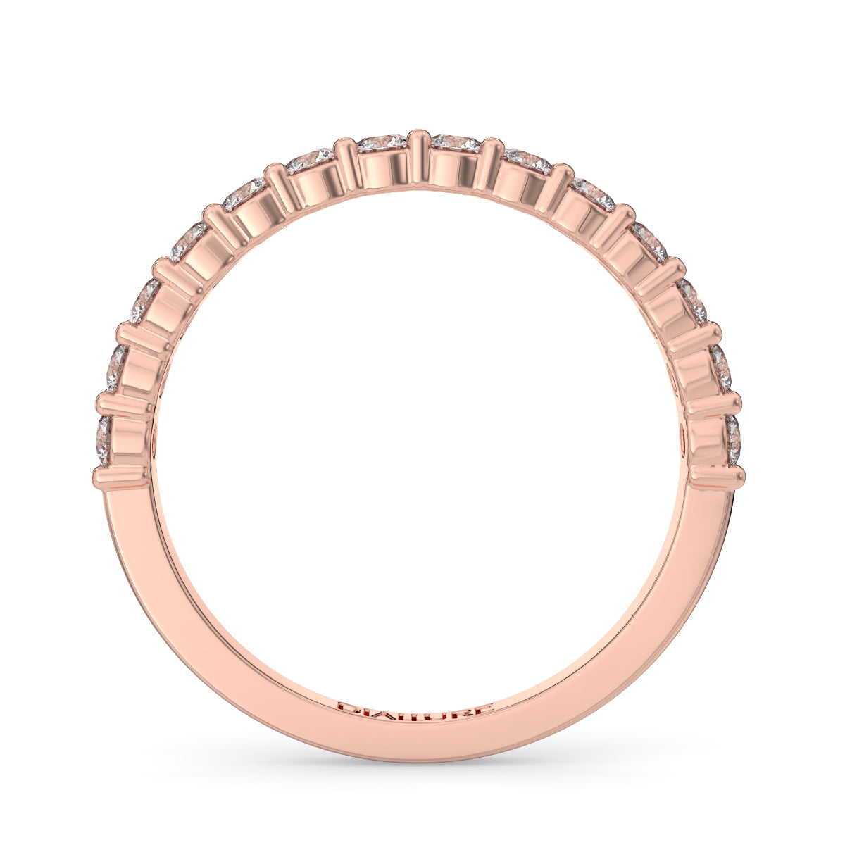 Emma ハーフエタニティリング 0.5ct /1.0 ct/2.0 ct ダイヤモンド/ラボグロウンダイヤモンド ピンクゴールド 縦画像