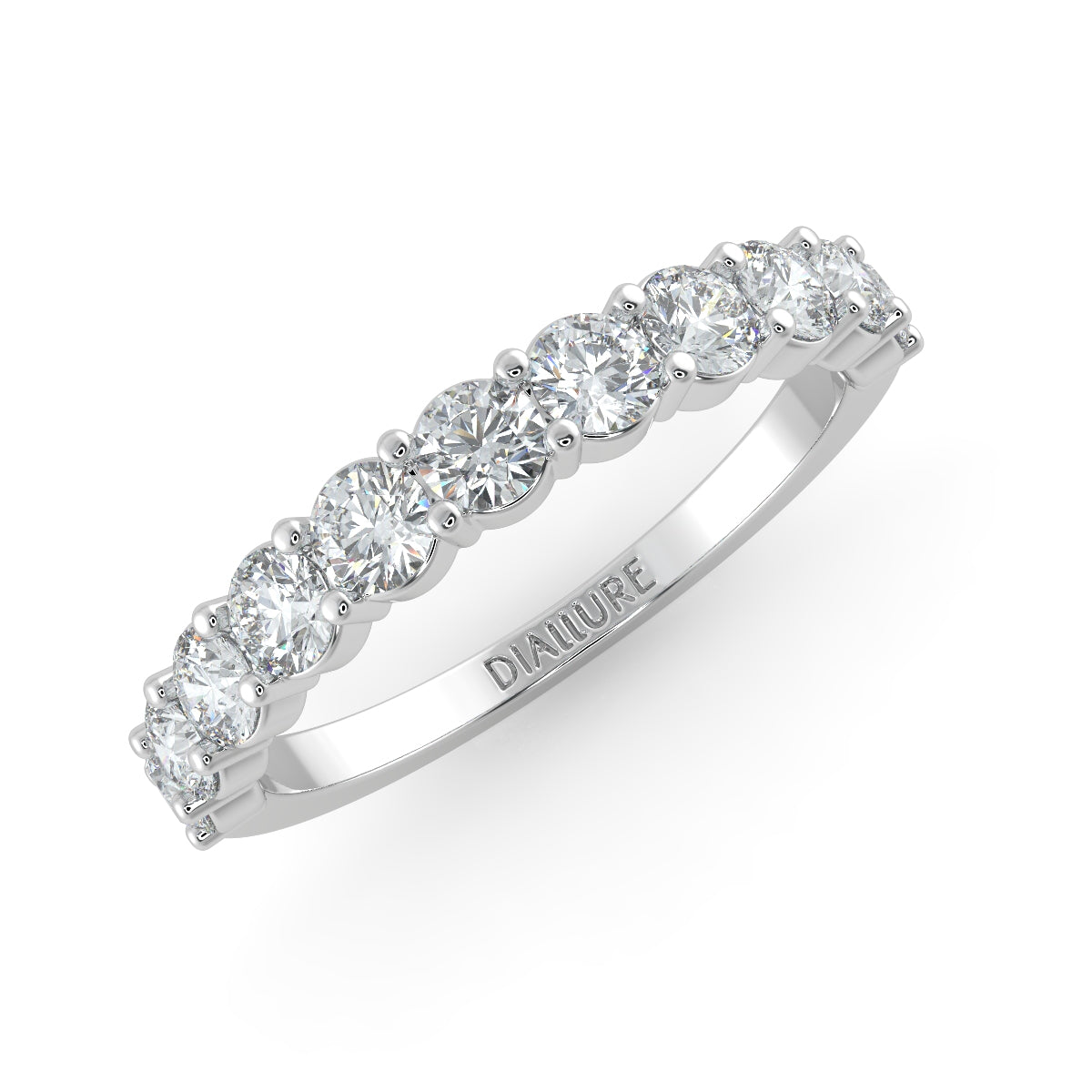 Emma ハーフエタニティリング 0.5ct /1.0 ct/2.0 ct ダイヤモンド/ラボグロウンダイヤモンド 横斜めからの画像