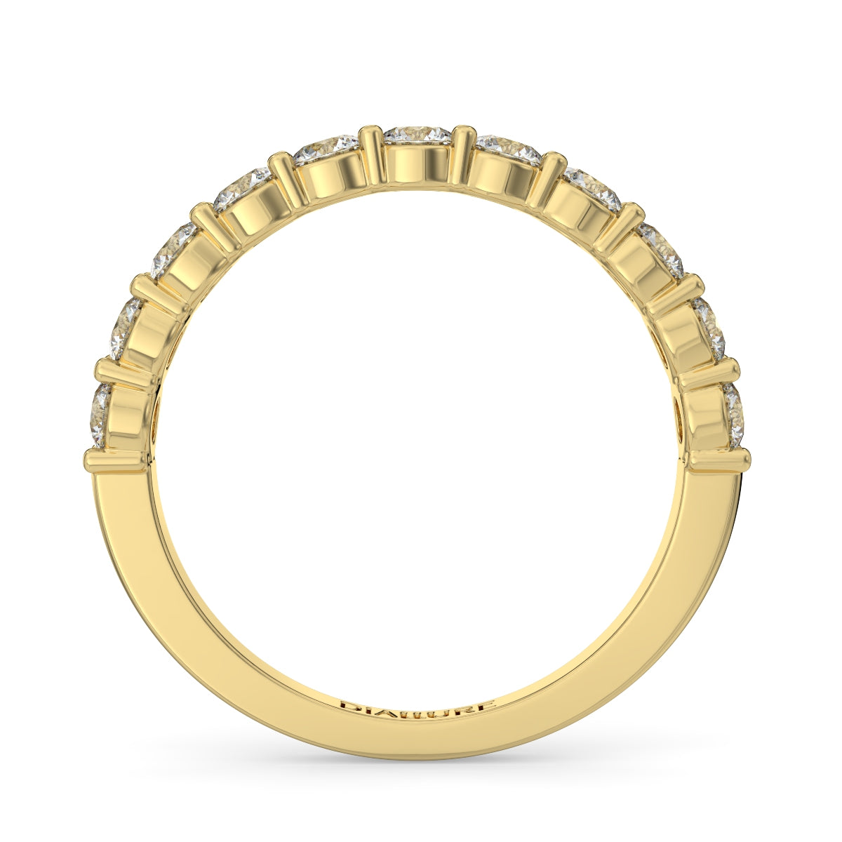 Emma ハーフエタニティリング 0.5ct /1.0 ct/2.0 ct ダイヤモンド/ラボグロウンダイヤモンド イエローゴールド 縦画像