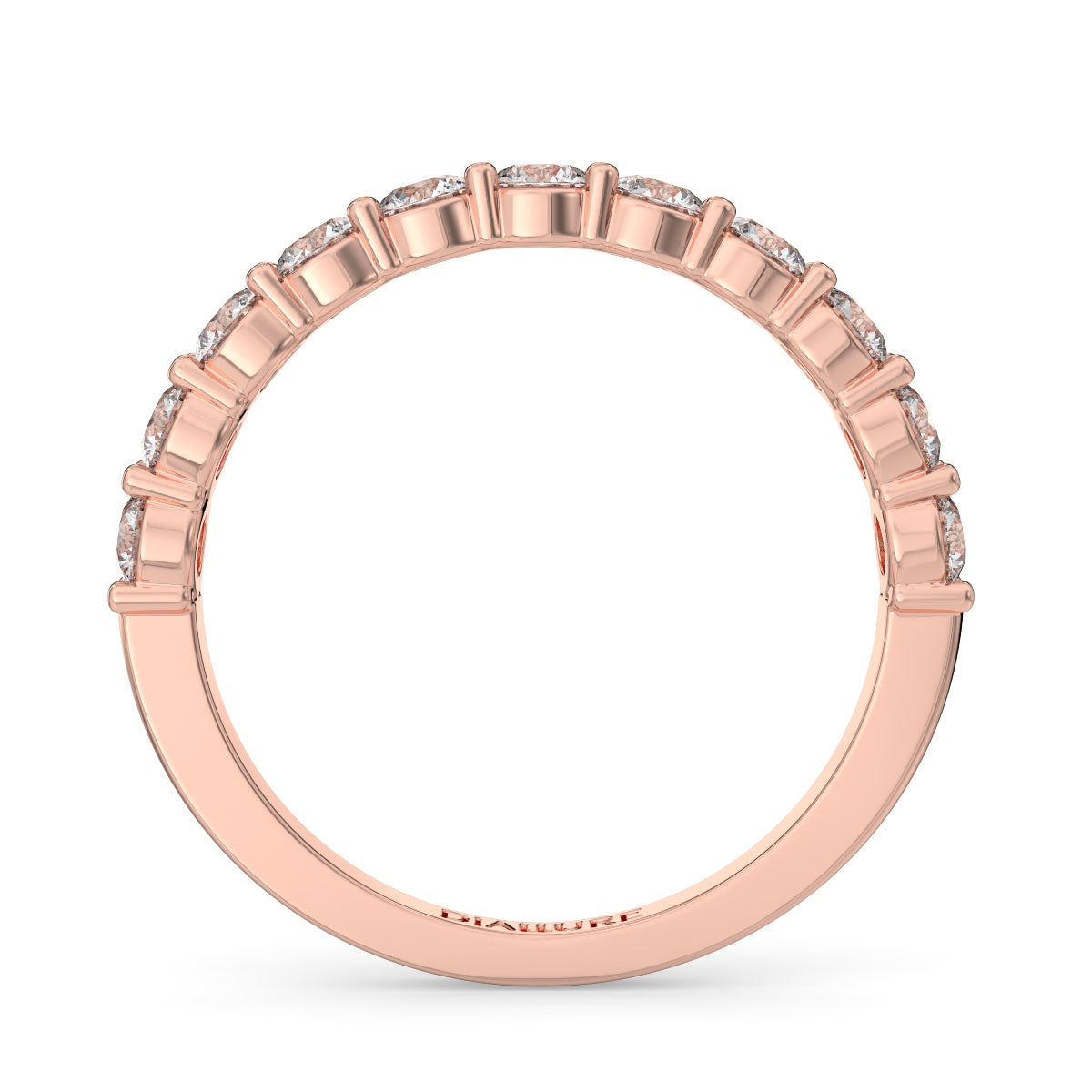 Emma ハーフエタニティリング 0.5ct /1.0 ct/2.0 ct ダイヤモンド/ラボグロウンダイヤモンド ピンクゴールド 縦画像