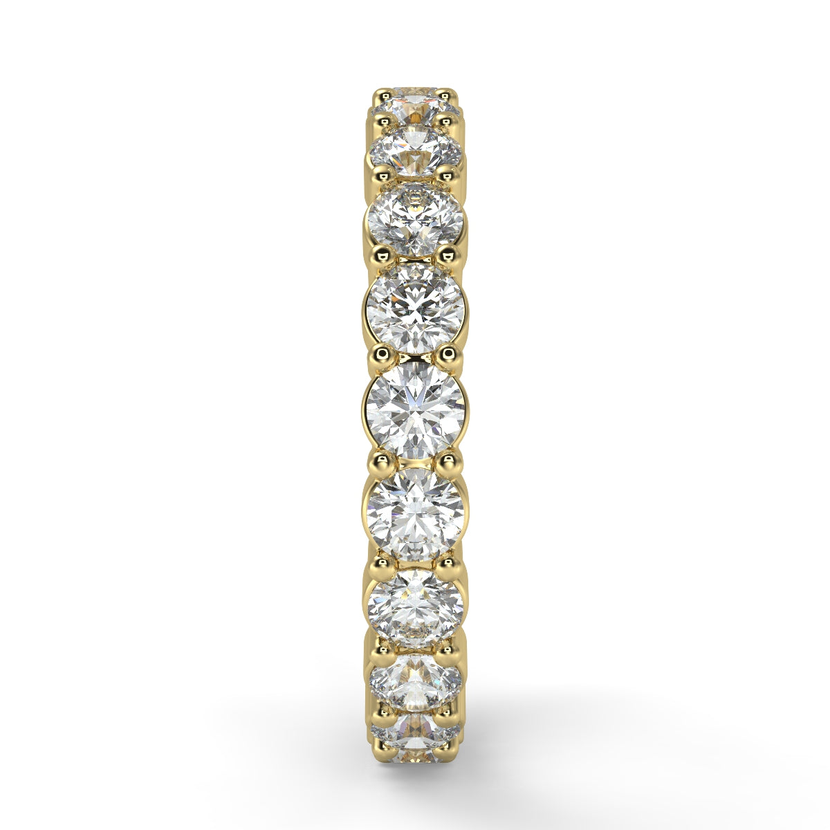 Emma フルエタニティリング 1.0ct /2.0ct /3.0ct ダイヤモンド/ラボグロウンダイヤモンド イエローゴールド 縦真横からの画像
