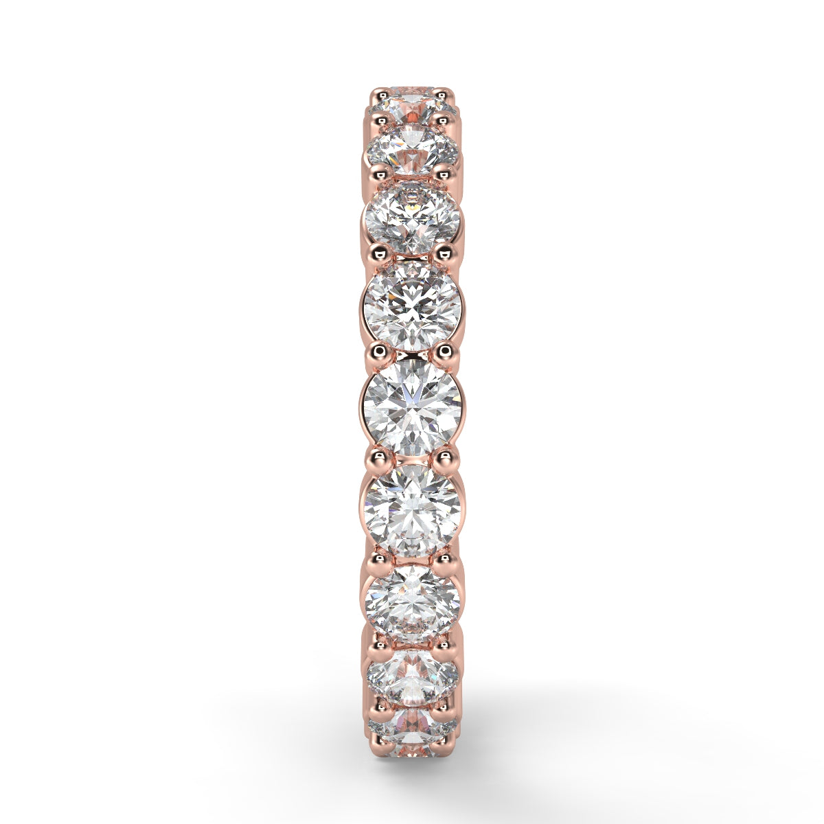 Emma フルエタニティリング 1.0ct /2.0ct /3.0ct ダイヤモンド/ラボグロウンダイヤモンド ピンクゴールド 縦真横からの画像
