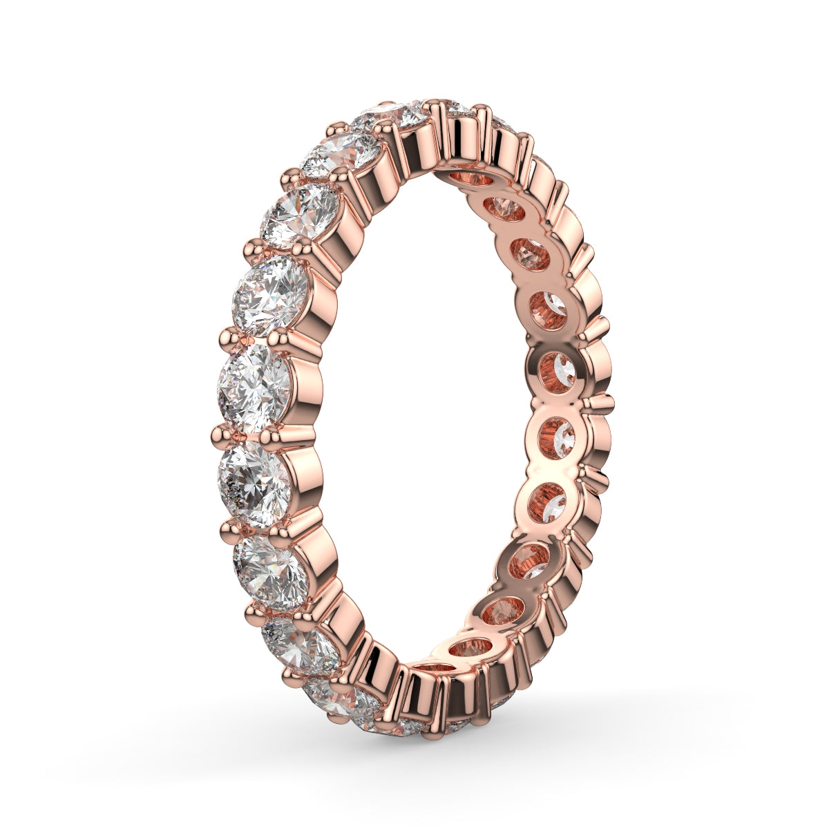 Emma フルエタニティリング 1.0ct /2.0ct /3.0ct ダイヤモンド/ラボグロウンダイヤモンド ピンクゴールドゴールド 縦斜めからの画像