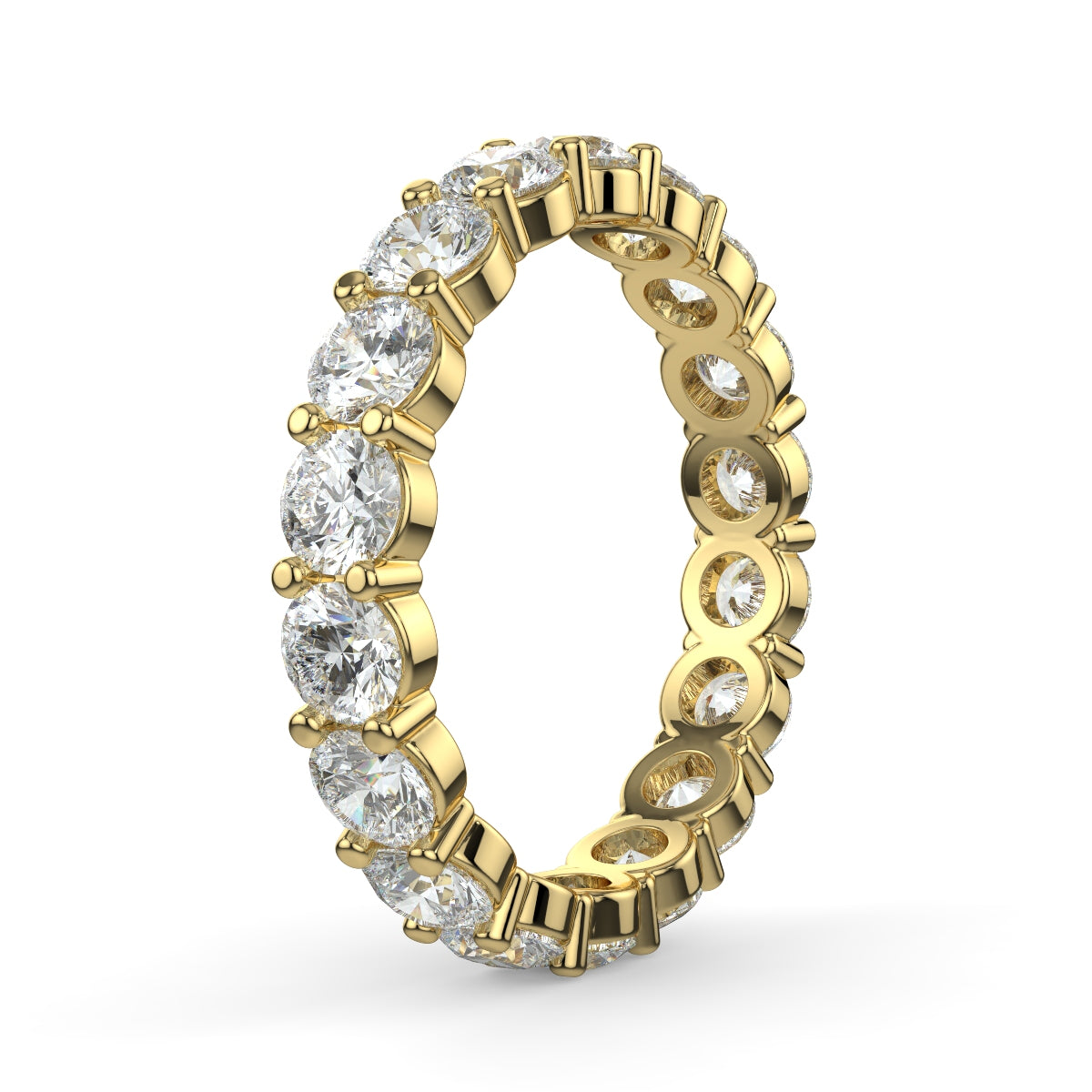 Emma フルエタニティリング 1.0ct /2.0ct /3.0ct ダイヤモンド/ラボグロウンダイヤモンド イエローゴールド 縦斜めからの画像