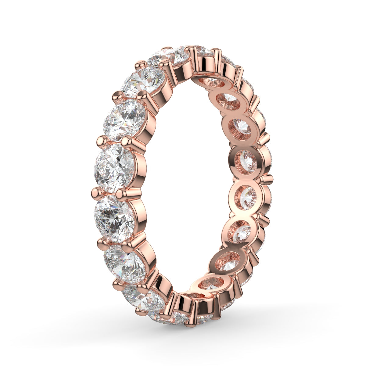 Emma フルエタニティリング 1.0ct /2.0ct /3.0ct ダイヤモンド/ラボグロウンダイヤモンド ピンクゴールド 縦斜めからの画像