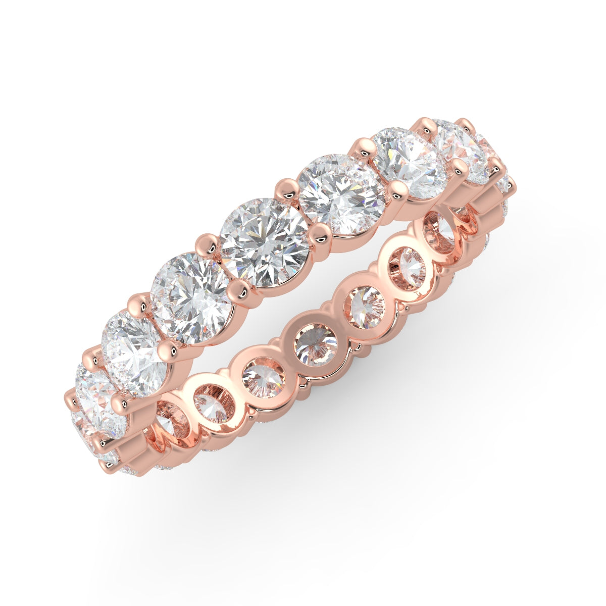 Emma フルエタニティリング 1.0ct /2.0ct /3.0ct ダイヤモンド/ラボグロウンダイヤモンド ピンクゴールド 横斜めからの画像