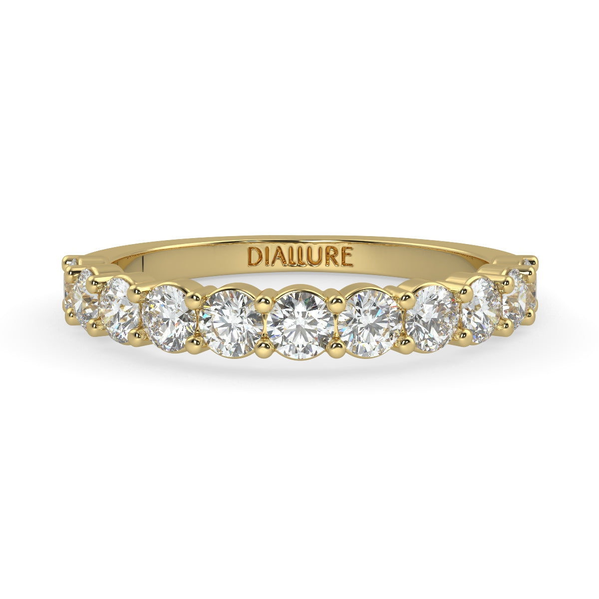 Emma ハーフエタニティリング 0.5ct /1.0 ct/2.0 ct ダイヤモンド/ラボグロウンダイヤモンド イエローゴールド