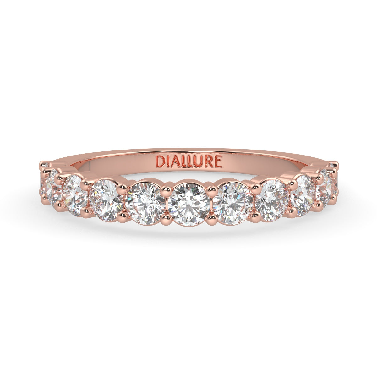 Emma ハーフエタニティリング 0.5ct /1.0 ct/2.0 ct ダイヤモンド/ラボグロウンダイヤモンド ピンクゴールド