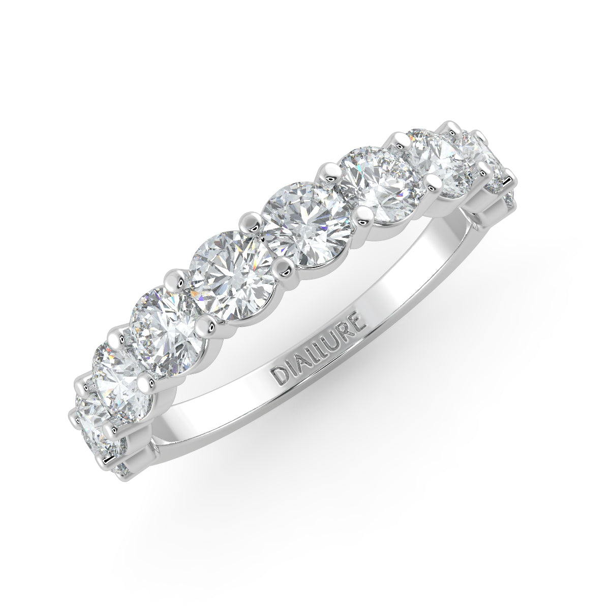 Emma ハーフエタニティリング 0.5ct /1.0 ct/2.0 ct ダイヤモンド/ラボグロウンダイヤモンド 横斜めからの画像