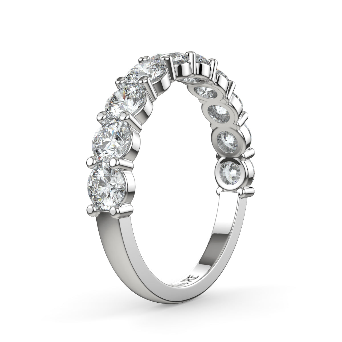Emma ハーフエタニティリング 0.5ct /1.0 ct/2.0 ct ダイヤモンド/ラボグロウンダイヤモンド 縦斜めからの画像