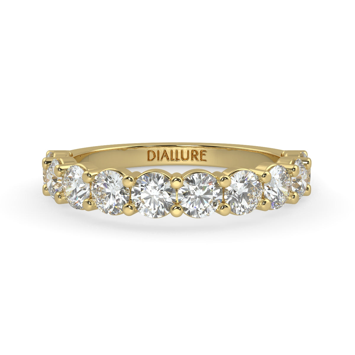Emma ハーフエタニティリング 0.5ct /1.0 ct/2.0 ct ダイヤモンド/ラボグロウンダイヤモンド イエローゴールド