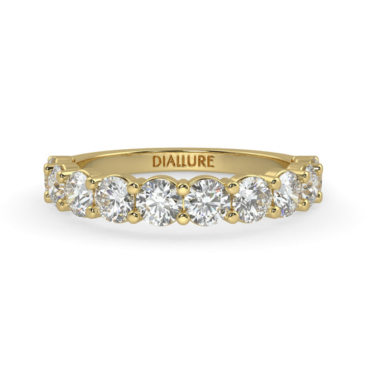 Emma ハーフエタニティリング 0.5ct /1.0 ct/2.0 ct ダイヤモンド/ラボグロウンダイヤモンド イエローゴールド