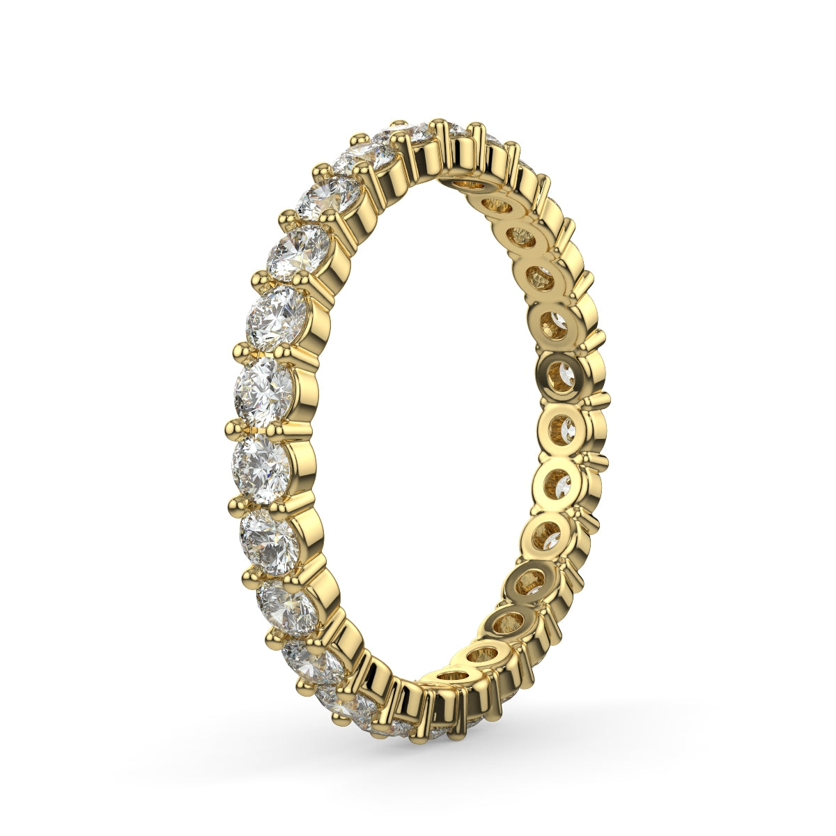 Emma フルエタニティリング 1.0ct /2.0ct /3.0ct ダイヤモンド/ラボグロウンダイヤモンド イエローゴールド 縦斜めからの画像