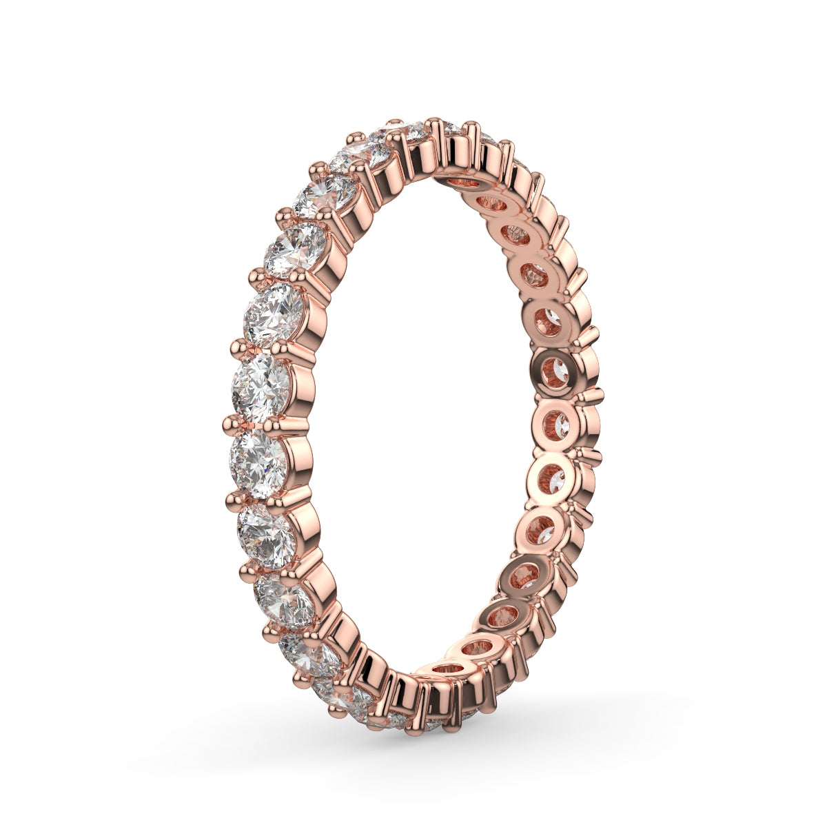 Emma フルエタニティリング 1.0ct /2.0ct /3.0ct ダイヤモンド/ラボグロウンダイヤモンド ピンクゴールド 縦斜めからの画像