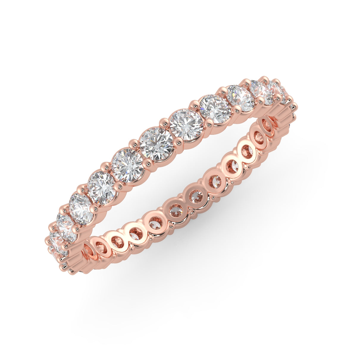 Emma フルエタニティリング 1.0ct /2.0ct /3.0ct ダイヤモンド/ラボグロウンダイヤモンド ピンクゴールド 横斜めからの画像