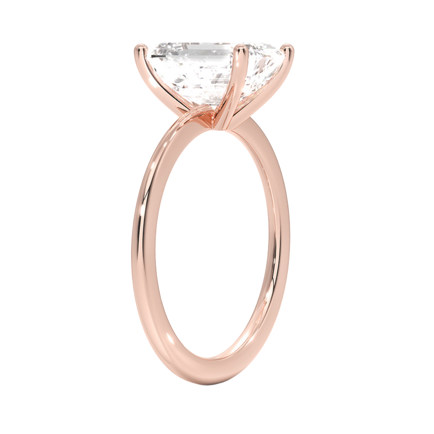 Eva solitaire ring emerald cut diamond