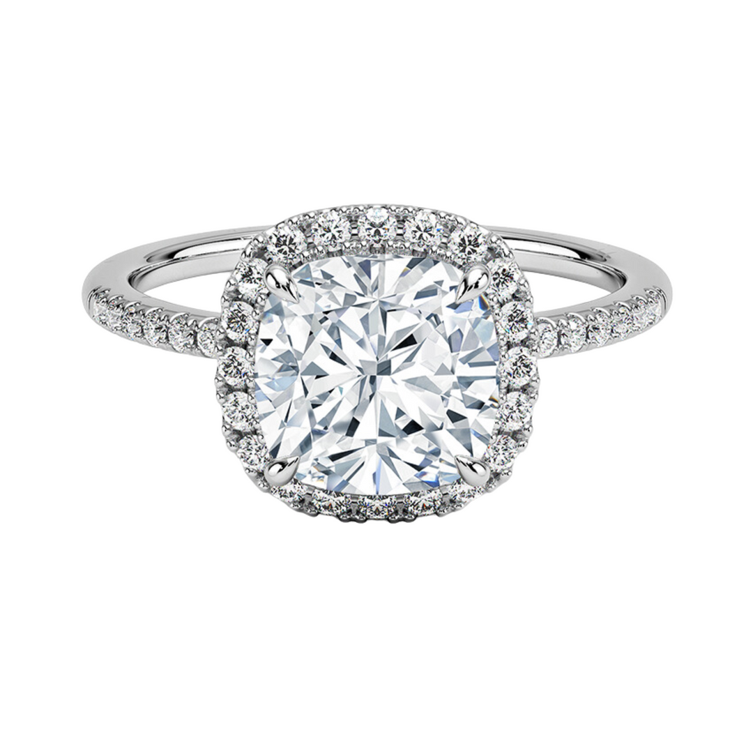 Amelia クッションカットヘイローリング | ラボグロウンダイヤモンド