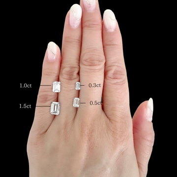 Maya Emerald Cut Pavé Ring Lab-Grown Diamonds, Natural Diamonds