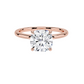 Kelly solitaire ring with cushion cut diamonds