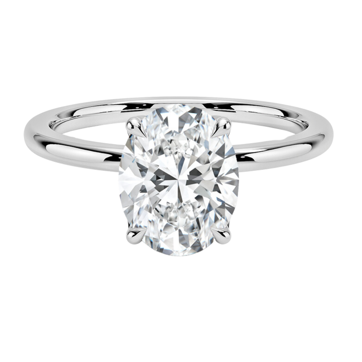 Kelly solitaire ring oval cut diamond