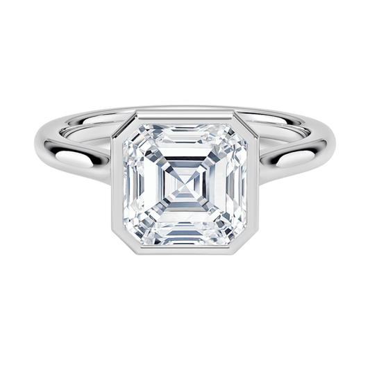 Mira アッシャーカット ベゼルリング | ラボグロウンダイヤモンド/ダイヤモンド 婚約指輪