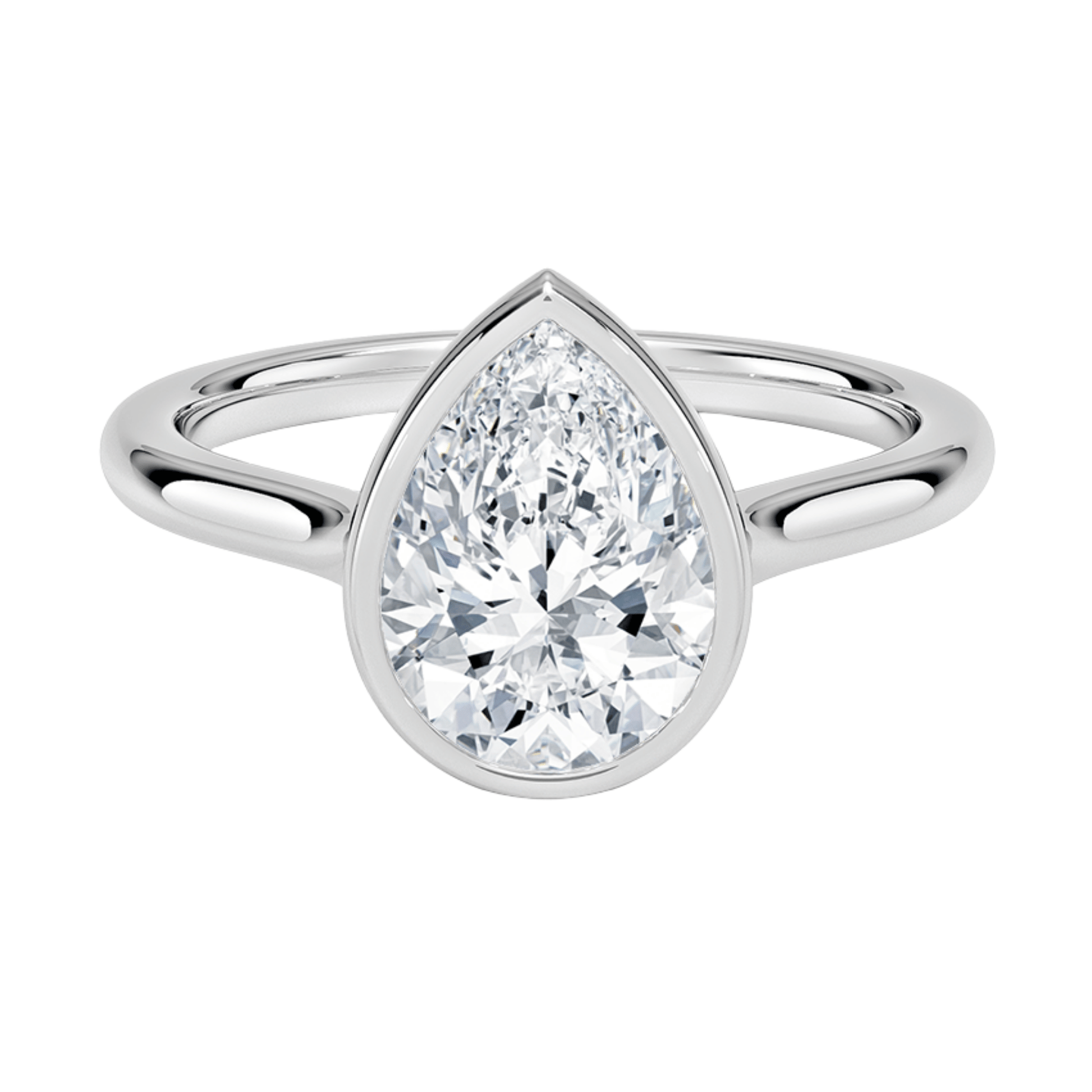 Mira ペアカット ベゼルリング | ラボグロウンダイヤモンド/ダイヤモンド 婚約指輪