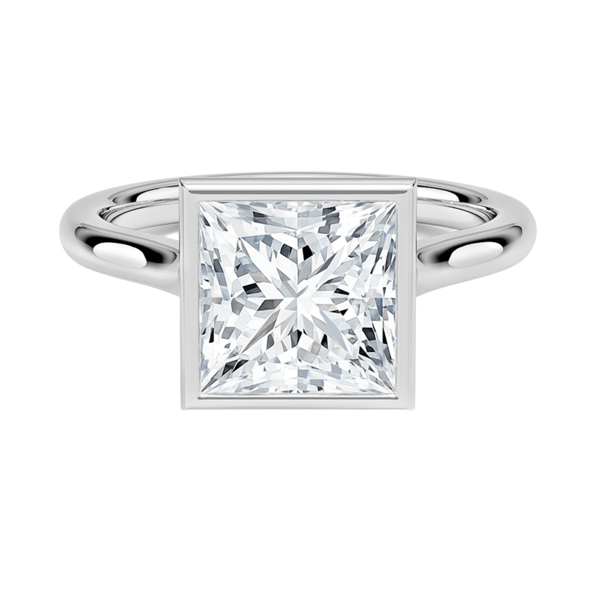 Mira プリンセスカット ベゼルリング| ラボグロウンダイヤモンド/ダイヤモンド 婚約指輪