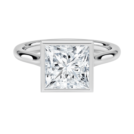 Mira プリンセスカット ベゼルリング| ラボグロウンダイヤモンド/ダイヤモンド 婚約指輪