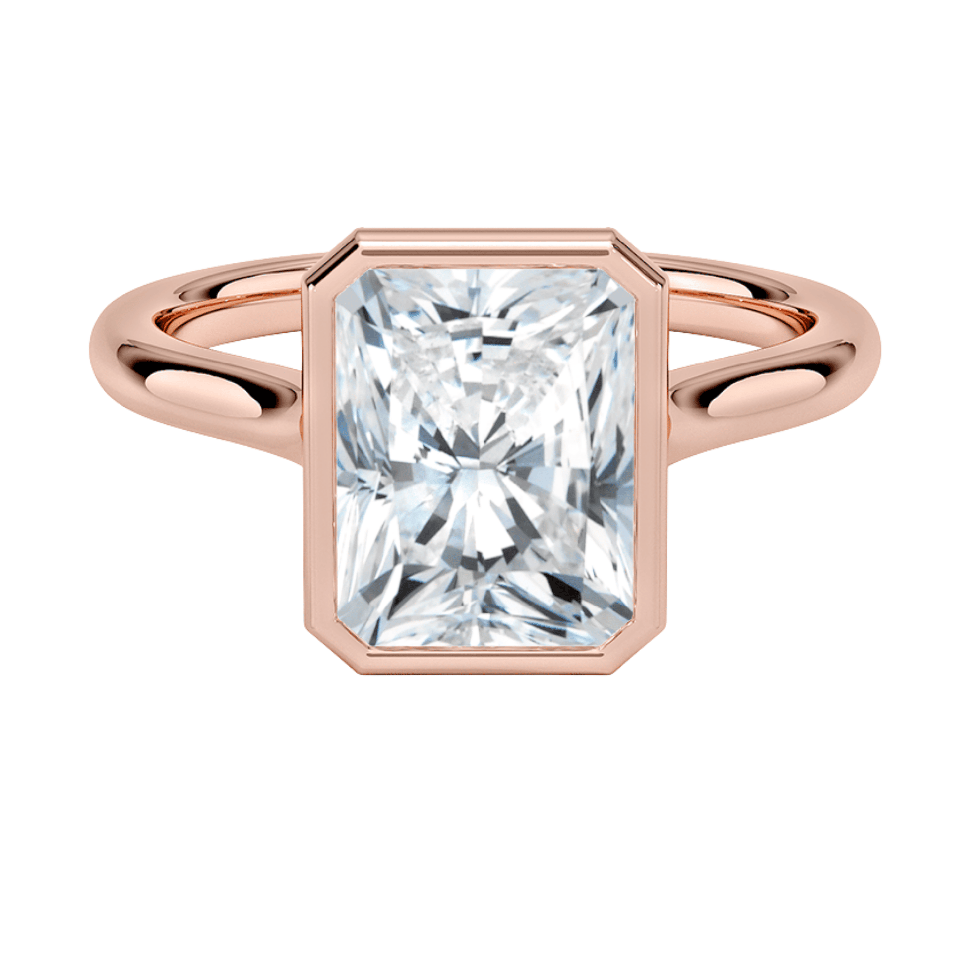 Mira ラディアントカット ベゼルリング| ラボグロウンダイヤモンド/ダイヤモンド 婚約指輪 ピンクゴールド