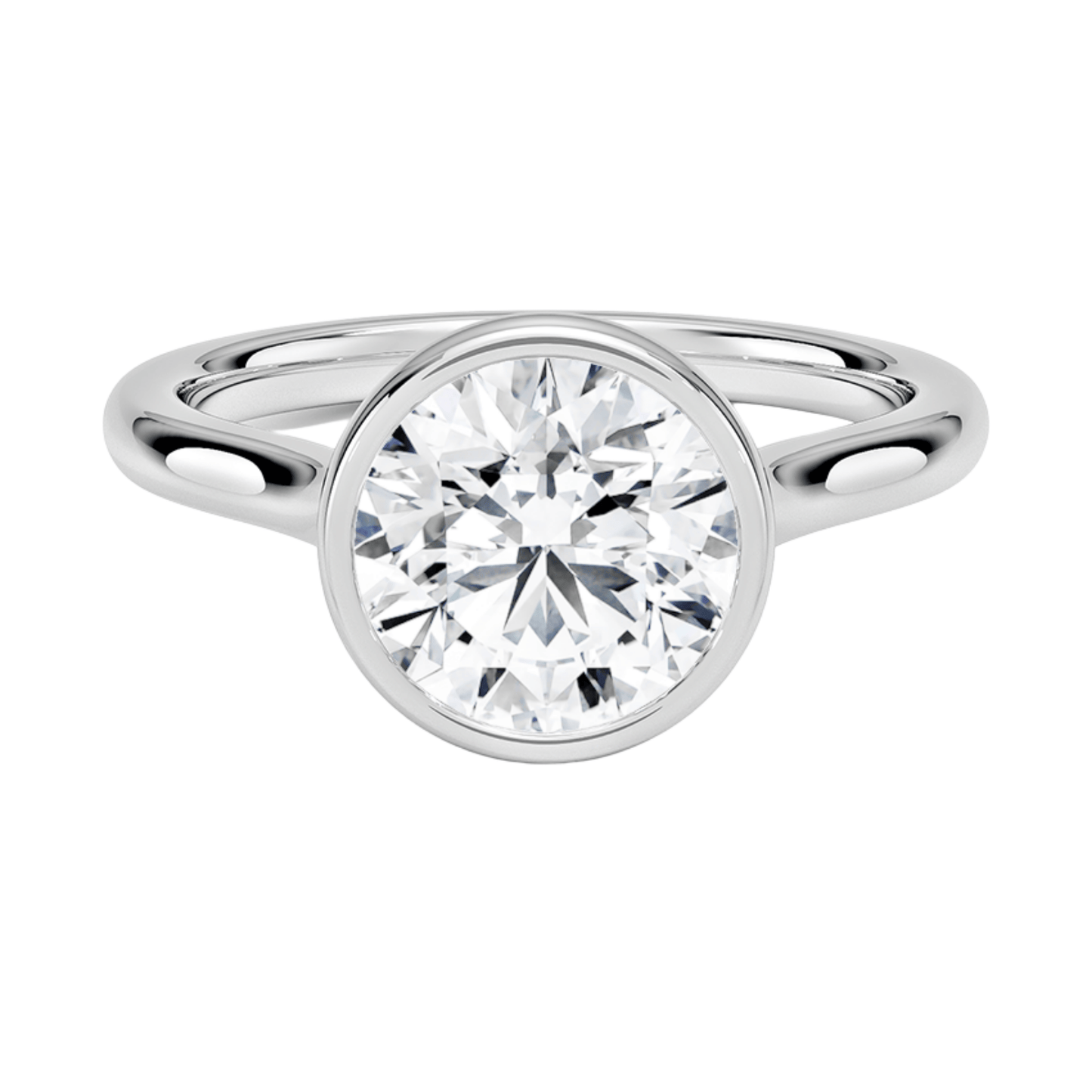 Mira ラウンドカット ベゼルリング| ラボグロウンダイヤモンド/ダイヤモンド 婚約指輪