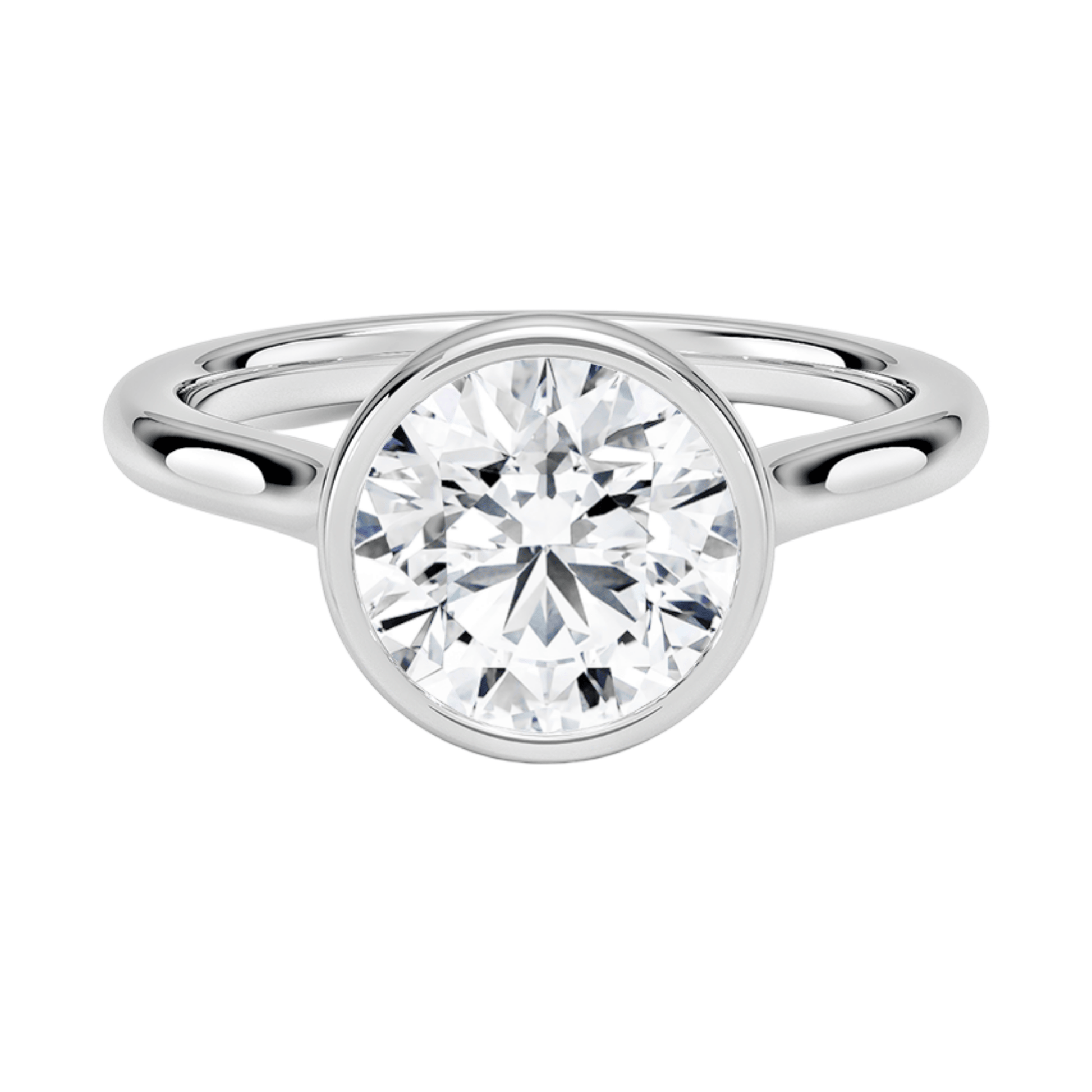 Mira ラウンドカット ベゼルリング| ラボグロウンダイヤモンド/ダイヤモンド 婚約指輪