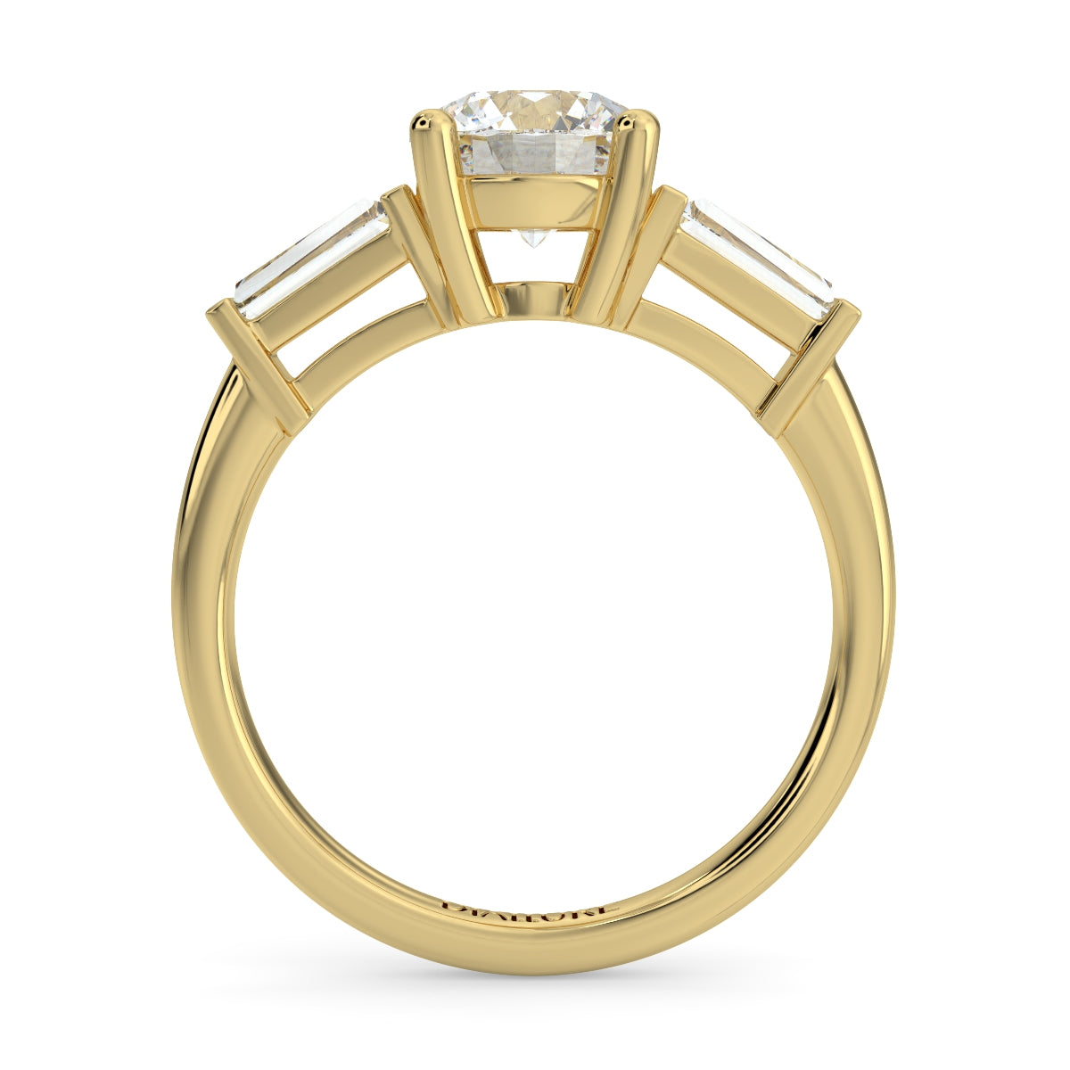Kate Round Brilliant Tapered Baguette Sidestone Ring