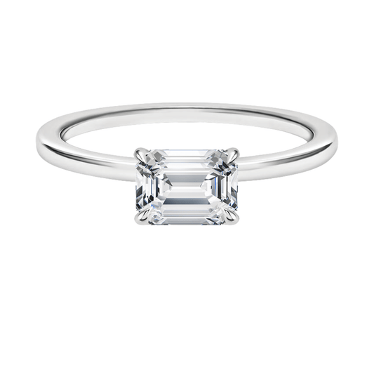 SamanthaエメラルドカットEASTWESTセッティングリング | ラボグロウンダイヤモンド/ダイヤモンド 婚約指輪