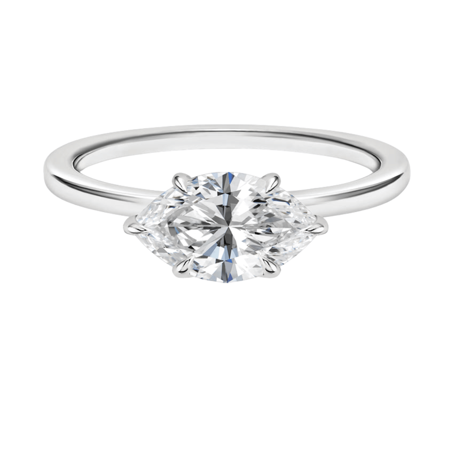 SamanthaマーキスカットEASTWESTセッティングリング | ラボグロウンダイヤモンド/ダイヤモンド 婚約指輪