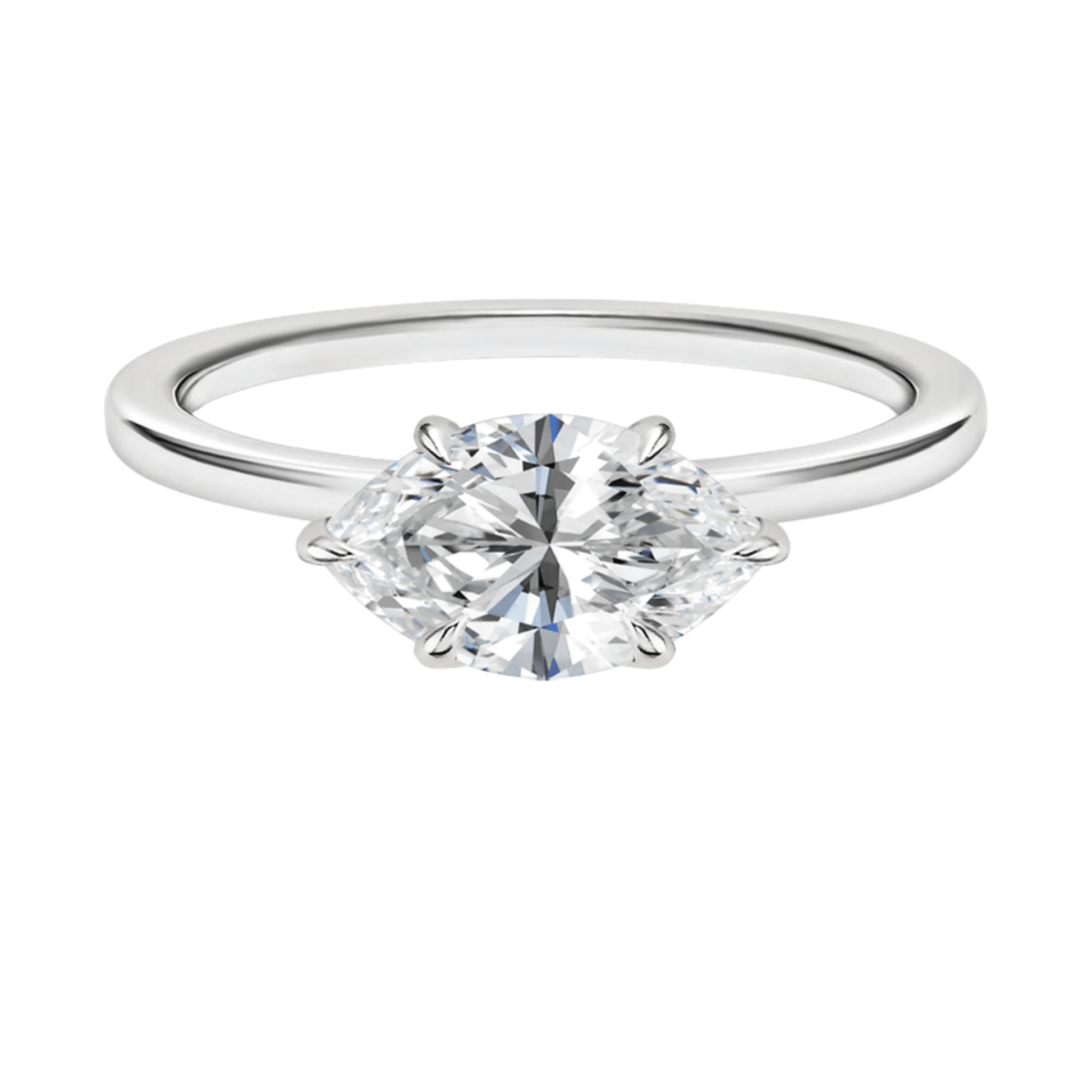 SamanthaマーキスカットEASTWESTセッティングリング | ラボグロウンダイヤモンド/ダイヤモンド 婚約指輪