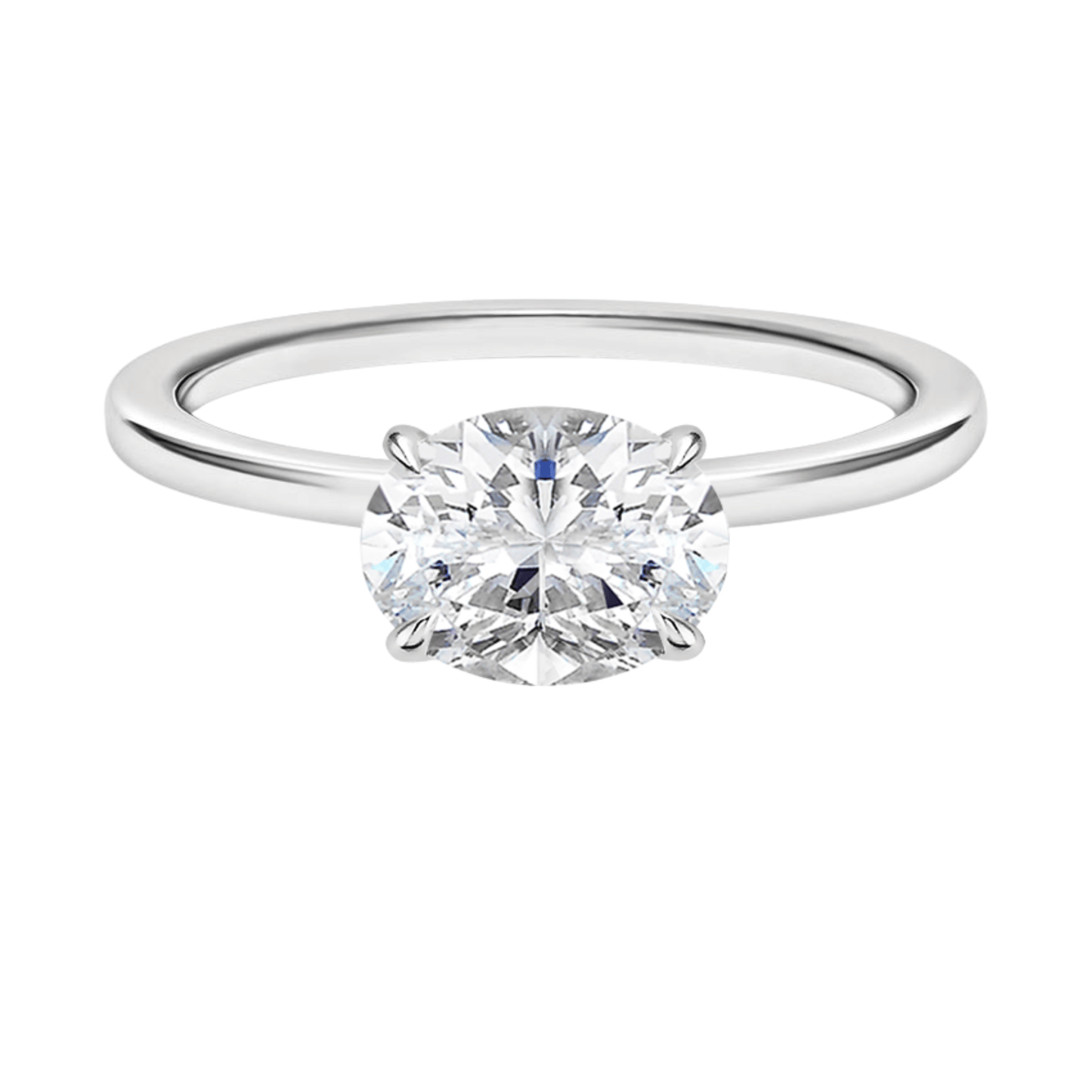 SamanthaオーバルカットEASTWESTセッティングリング | ラボグロウンダイヤモンド/ダイヤモンド 婚約指輪