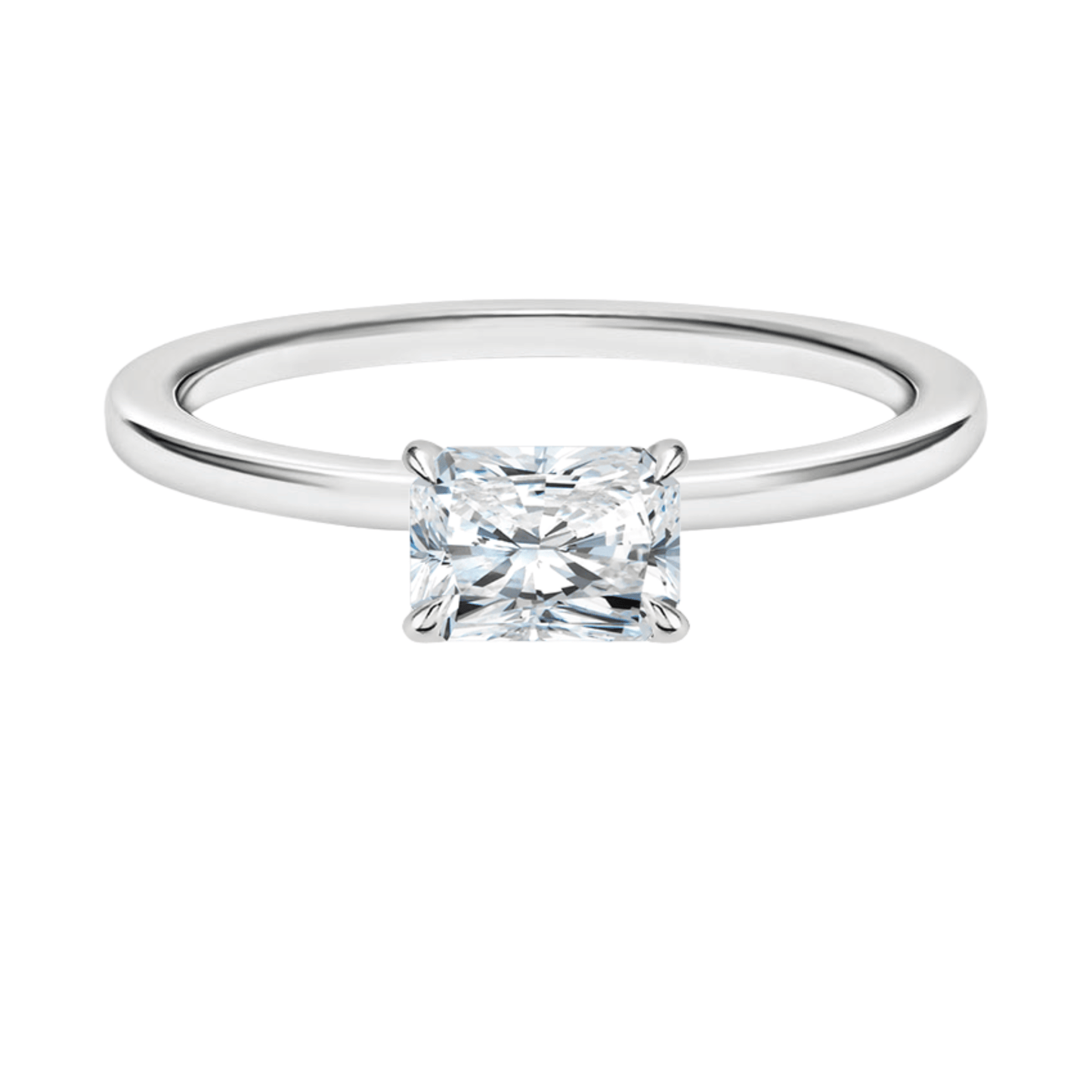 SamanthaラディアントカットEASTWESTセッティングリング | ラボグロウンダイヤモンド/ダイヤモンド 婚約指輪