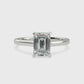 Kelly solitaire ring emerald cut diamond