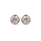 Loretta bezel earrings with round brilliant cut diamonds 0.4 carat