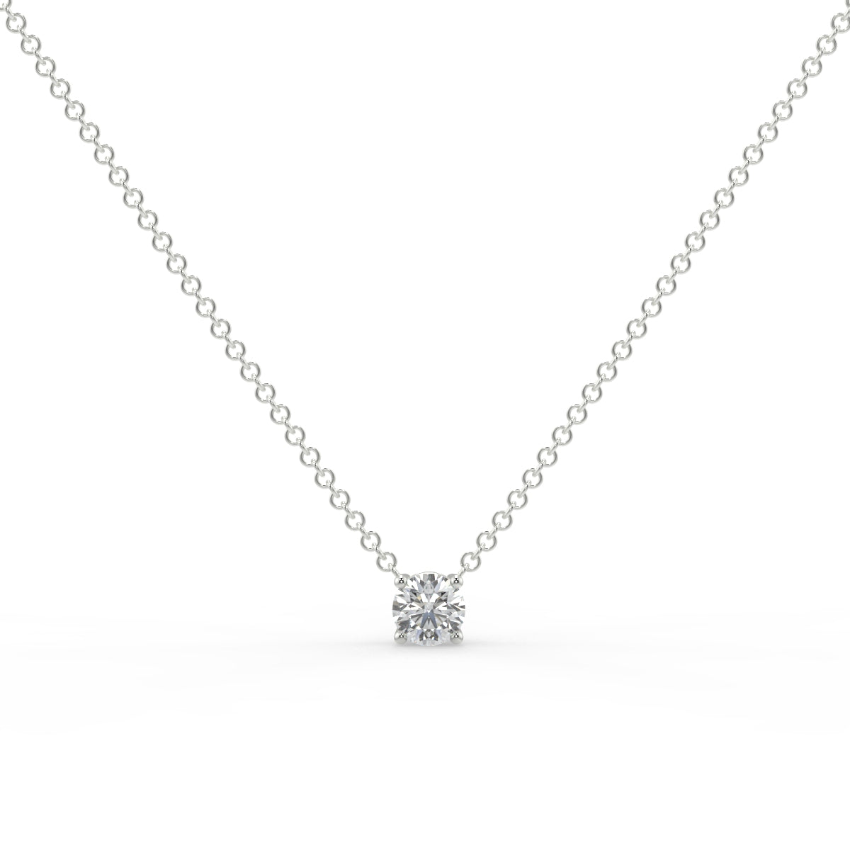 Sophia Mini Lab Grown Diamond Solitaire Necklace with Round Brilliant Cut Diamonds 0.1 Carat/0.2 Carat 