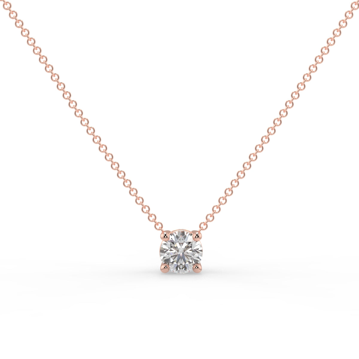 Sophia Solitaire Necklace Round Brilliant Cut Diamond 0.5 carat 