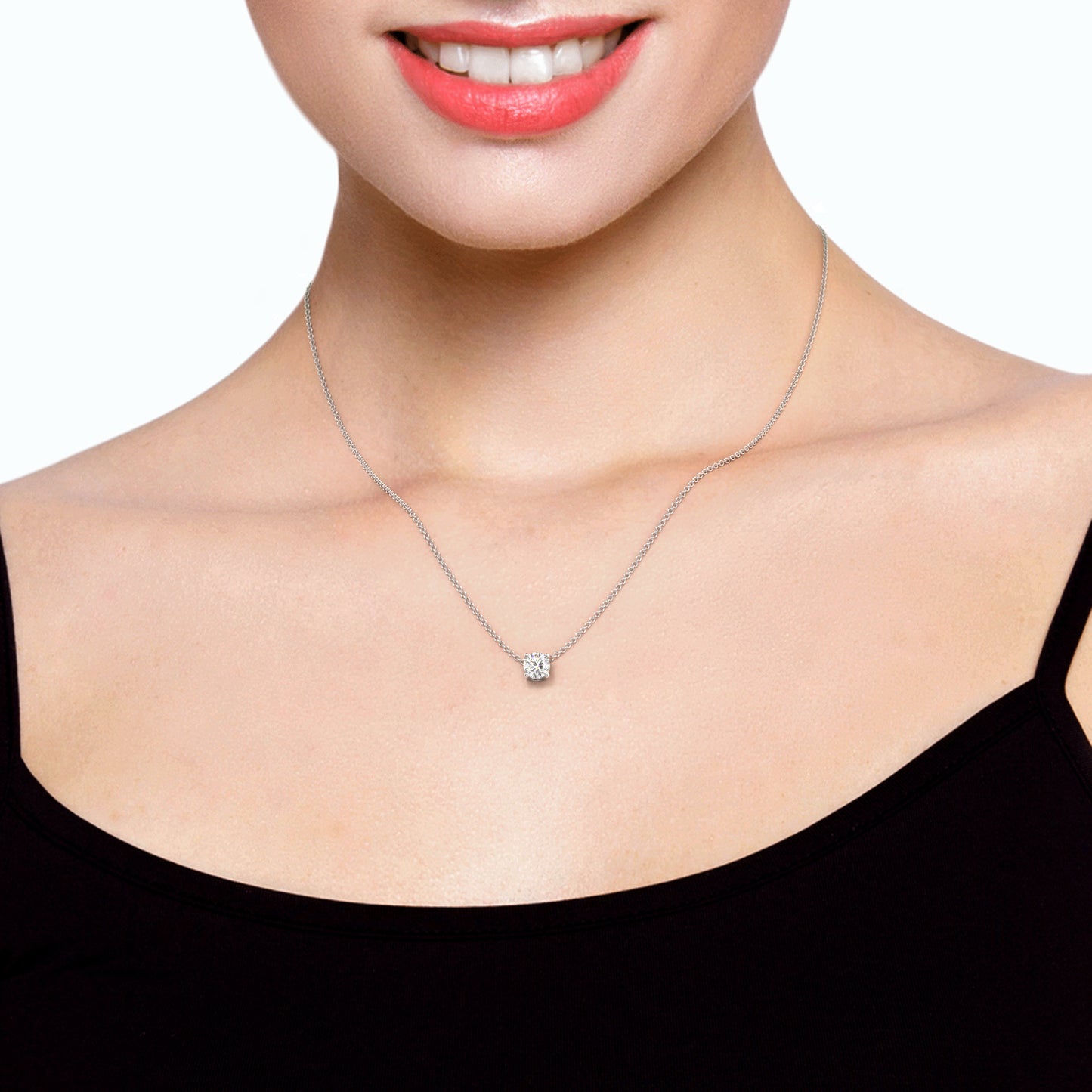 Sophia Solitaire Necklace Round Brilliant Cut Diamond 1.0 carat 