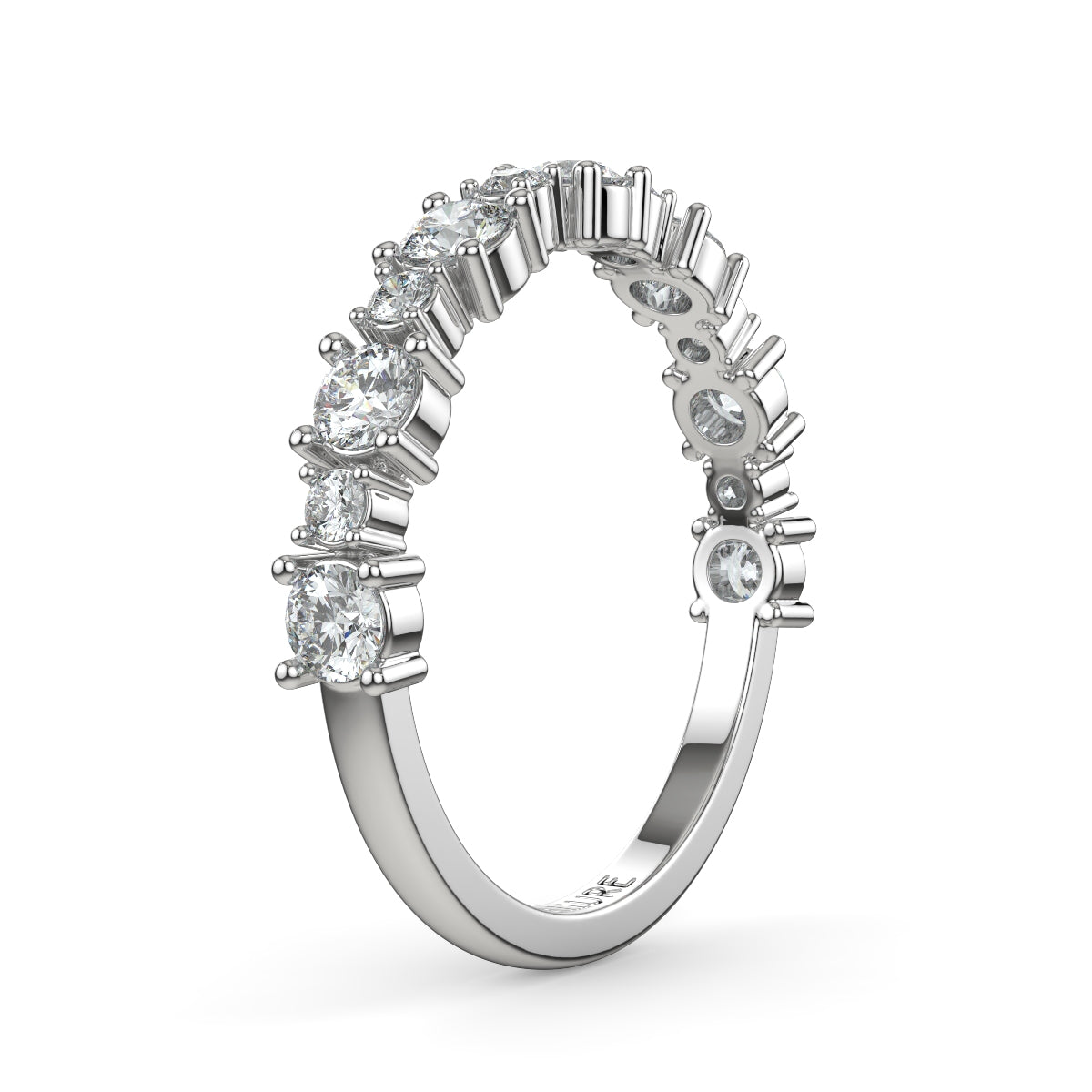 Jessica Half Eternity Ring Round Brilliant Cut Diamond 0.56 carat 