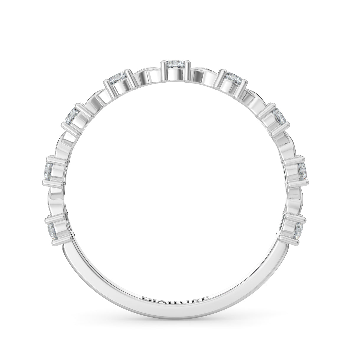 阿曼达波浪戒指圆形明亮式切工钻石 0.32 克拉