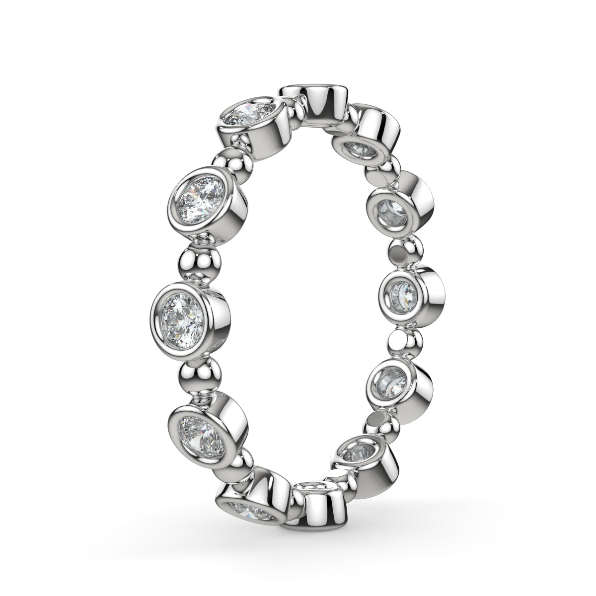 Nicole bezel ring round brilliant cut diamond 0.46 carat 